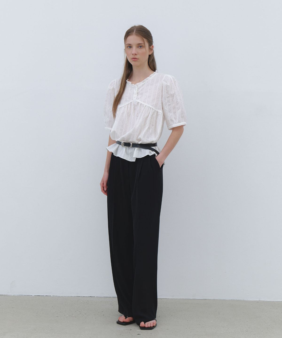 클루니(CLUNY) Soft Drape Wide Pants - black