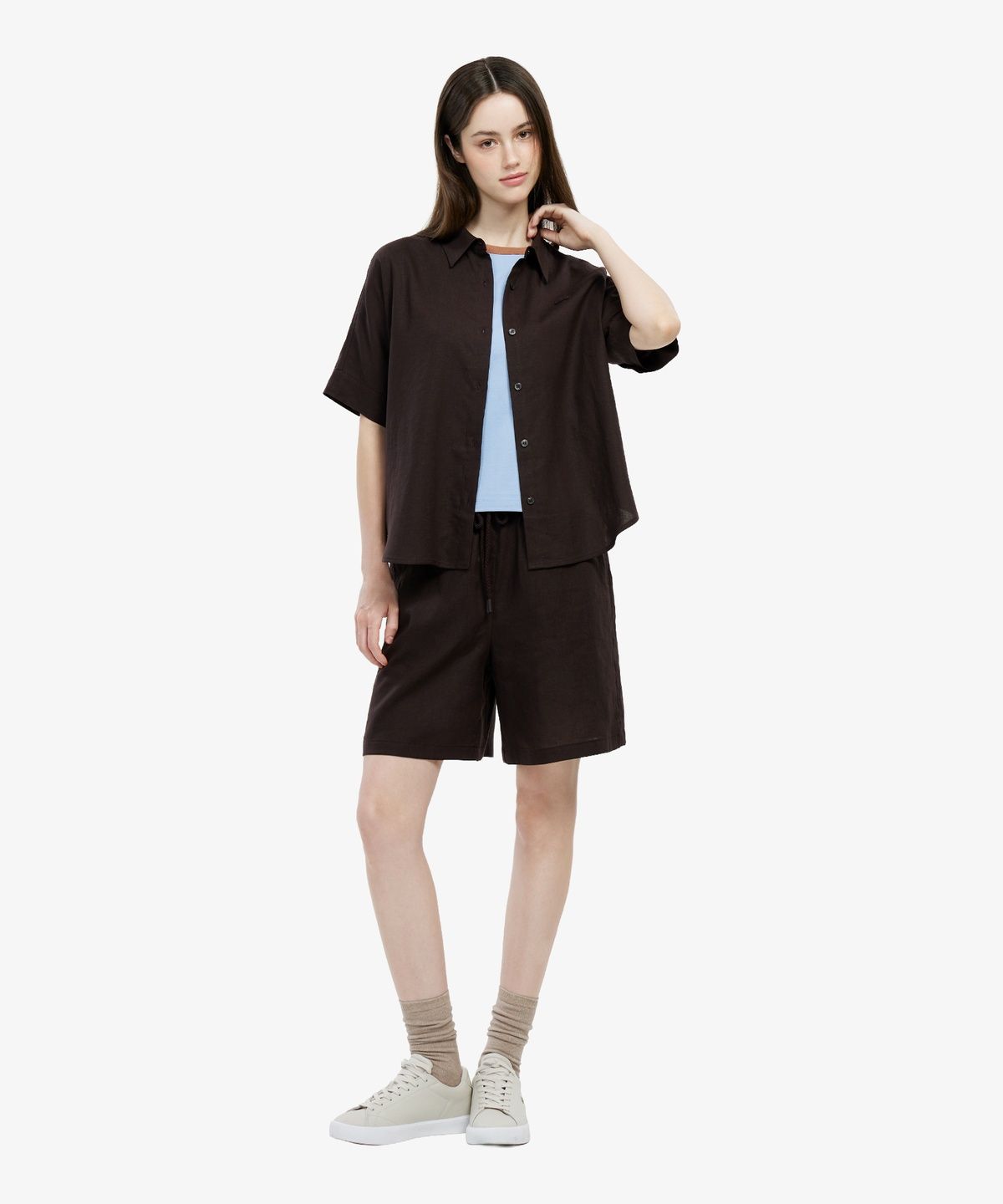 라코스테(LACOSTE) 여성 밴딩 버뮤다 쇼츠 FF865E-56G 3LA