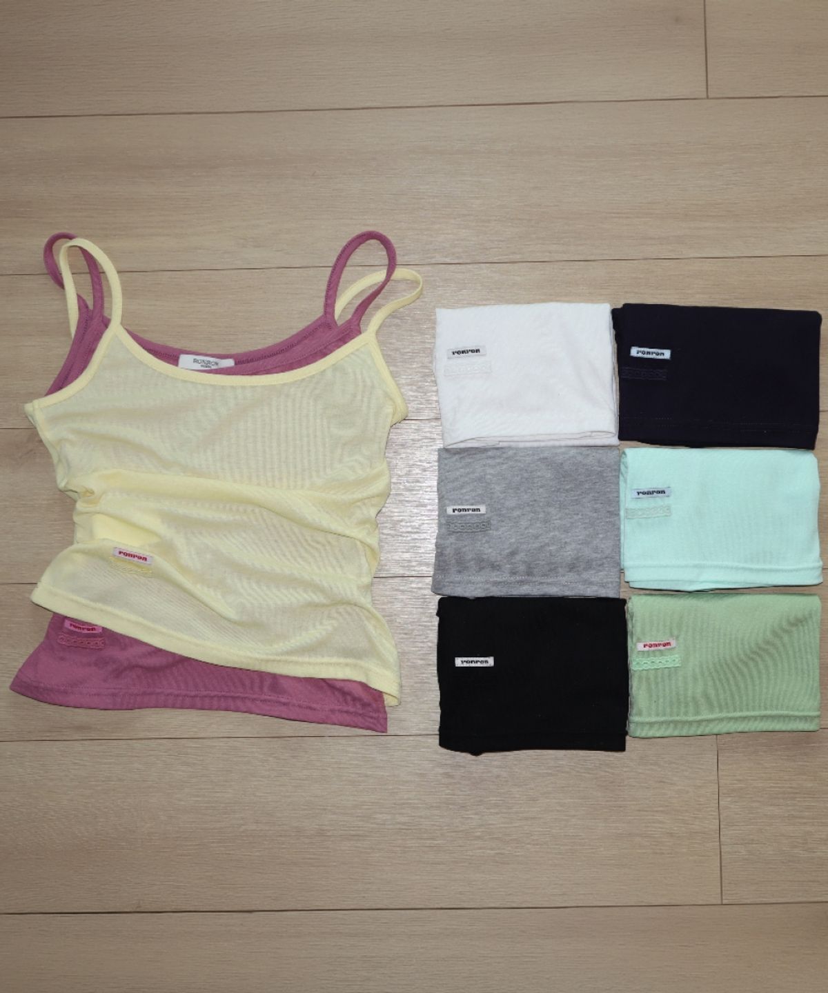 론론(RONRON) [3PACK] MINI LABEL SLIM SLEEVELESS (8colors)