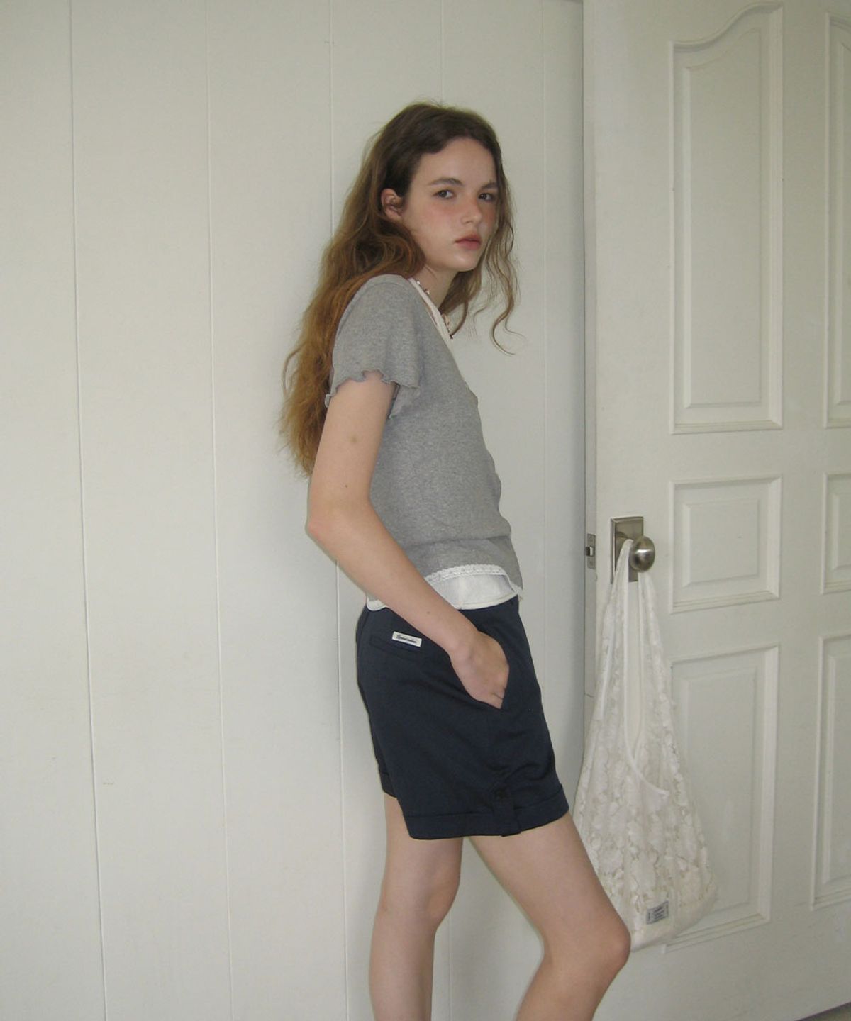 어패럴아카이브(APPAREL ARCHIVE) Tory cotton roll-up shorts - Navy