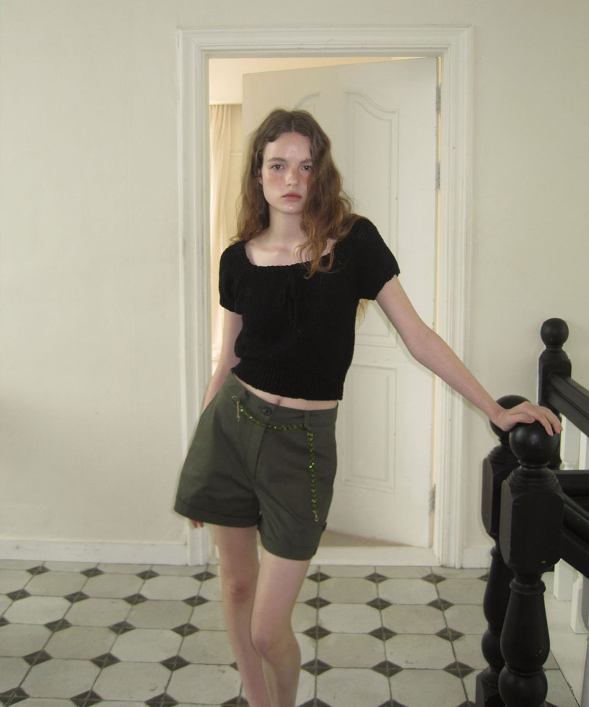어패럴아카이브(APPAREL ARCHIVE) Tory cotton roll-up shorts - Khaki