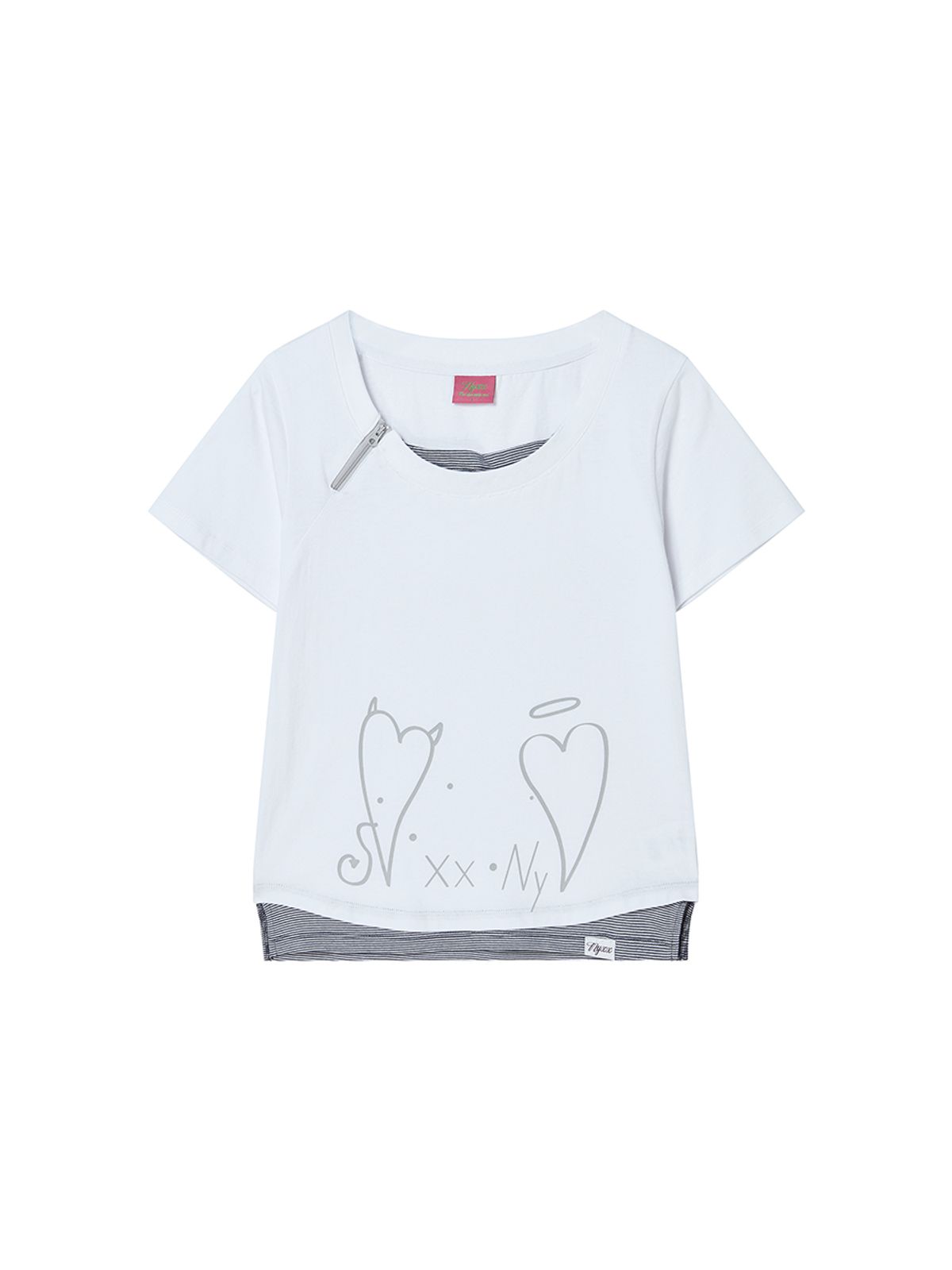엔와이엑스엑스(NYXX) ZIPPER HEART TEE WHITE
