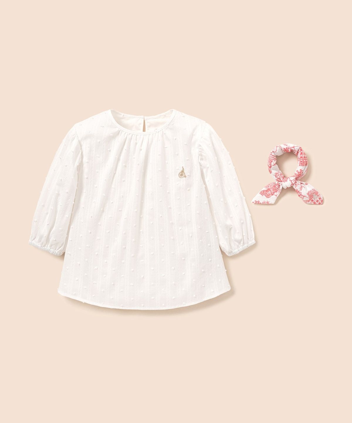 빈폴 키즈(BEANPOLE KIDS) [다리아송] 러블리 블라우스 & 스카프 세트 - 아이보리 (BI6465G900)