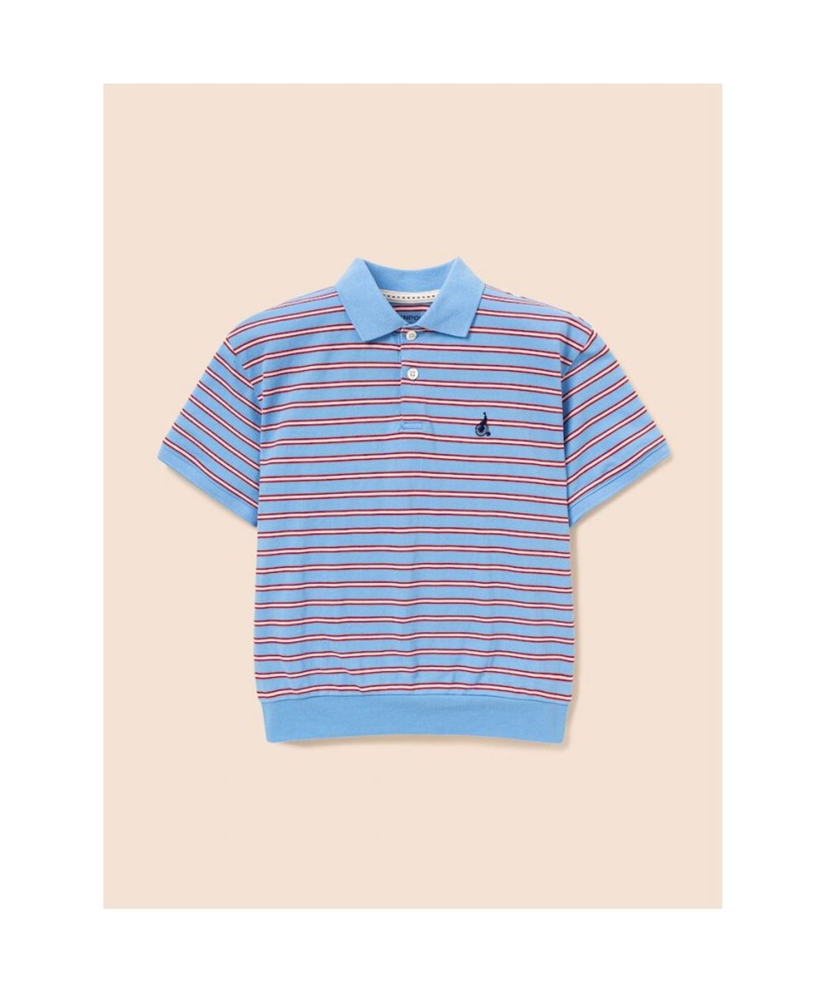 빈폴 키즈(BEANPOLE KIDS) 사토리얼 스트라이프 티카라 반소매 티셔츠 - 스카이 블루 (BI6442U09Q)