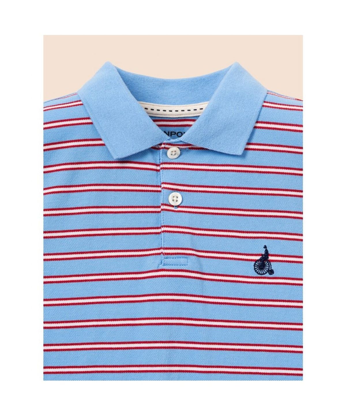 빈폴 키즈(BEANPOLE KIDS) 사토리얼 스트라이프 티카라 반소매 티셔츠 - 스카이 블루 (BI6442U09Q)