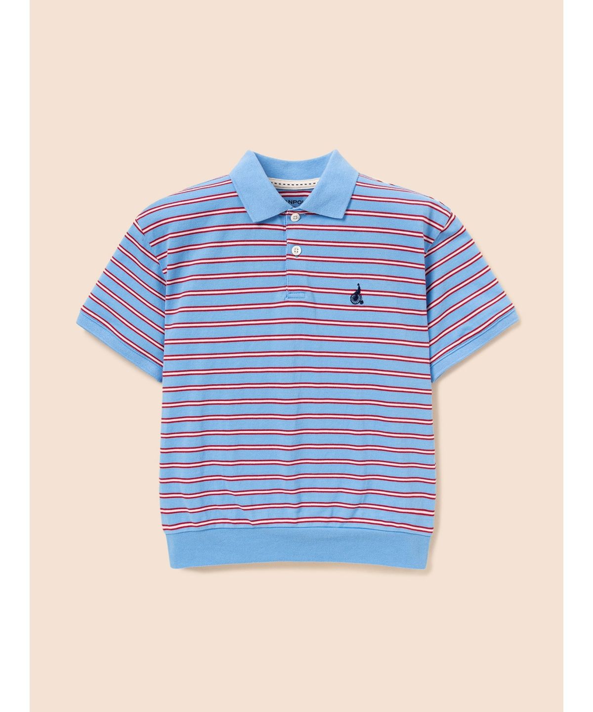 빈폴 키즈(BEANPOLE KIDS) 사토리얼 스트라이프 티카라 반소매 티셔츠 - 스카이 블루 (BI6442U09Q)