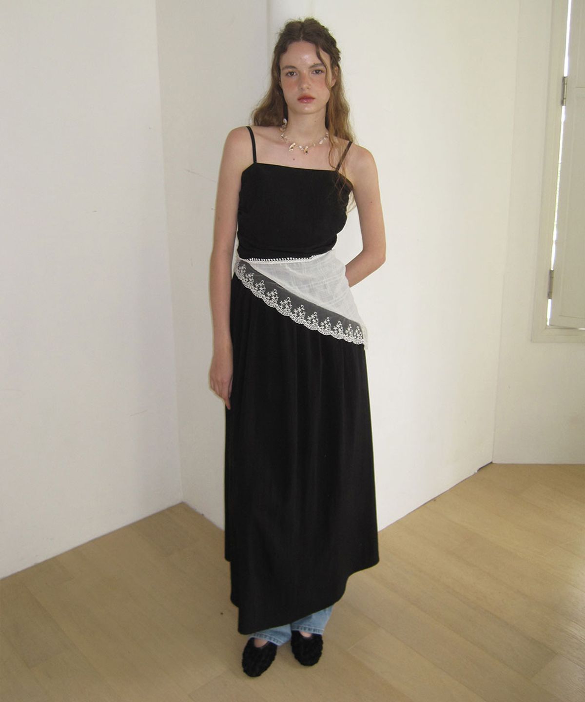 어패럴아카이브(APPAREL ARCHIVE) Sicily shirring dress - Black