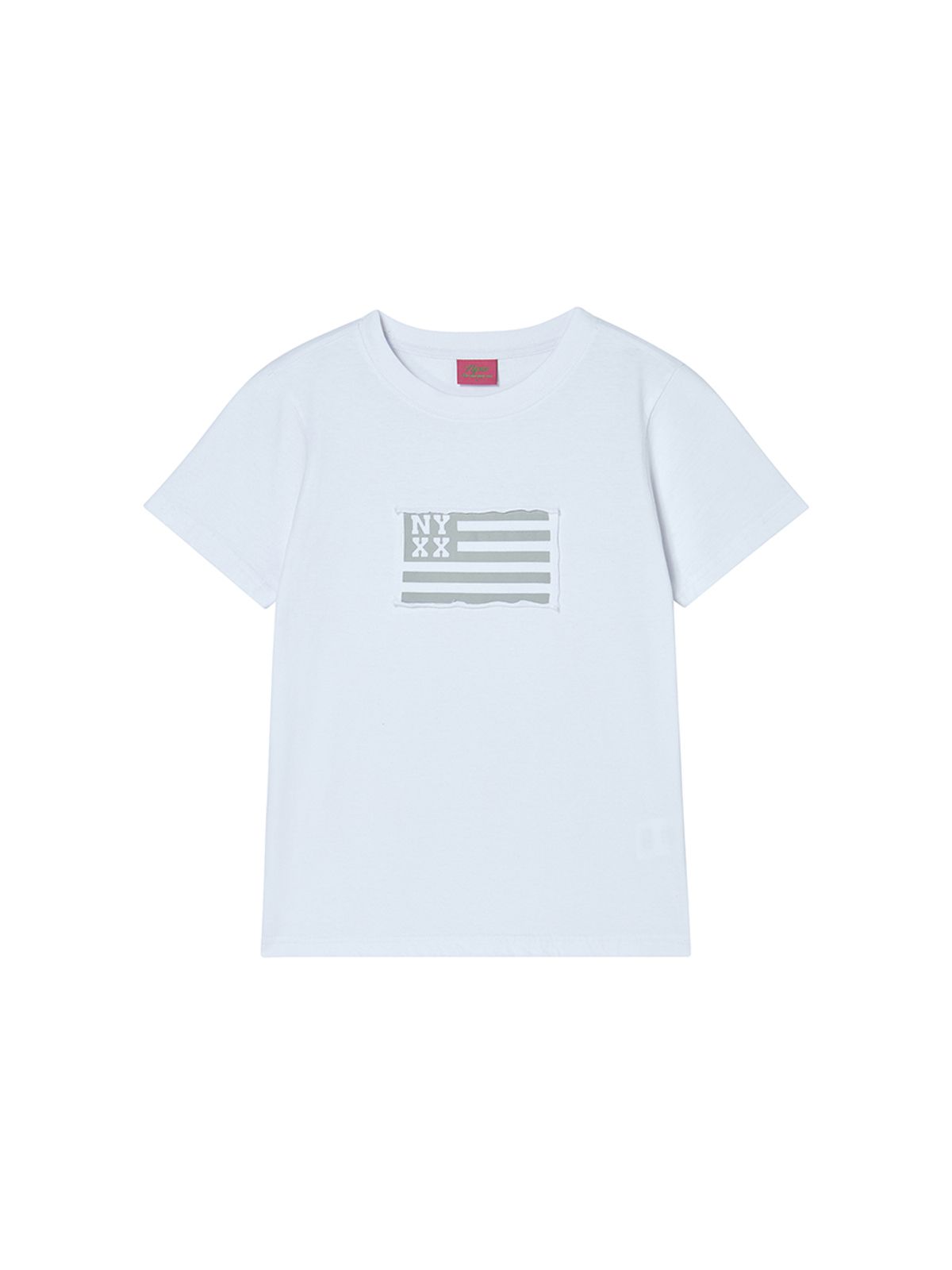 엔와이엑스엑스(NYXX) NYX FLAG APLIQUE TEE WHITE