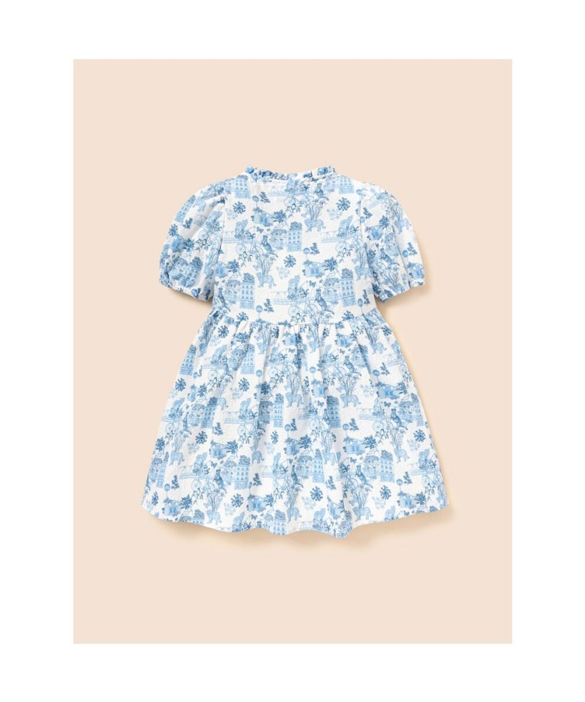 빈폴 키즈(BEANPOLE KIDS) [다리아송] 러블리 시어서커 원피스 & 헤어슈슈 세트 - 스카이 블루 (BI6471G90Q)
