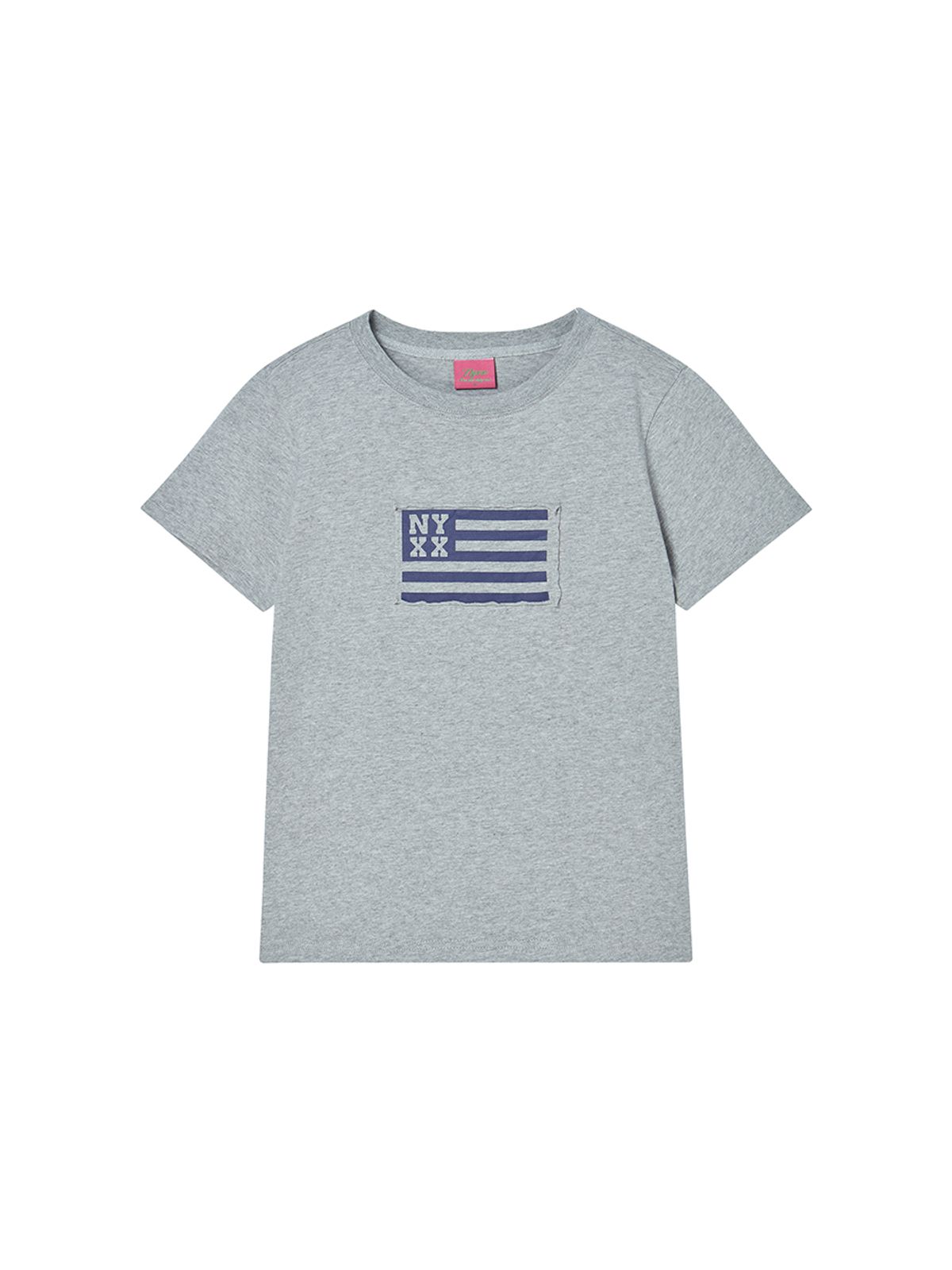 엔와이엑스엑스(NYXX) NYX FLAG APLIQUE TEE GREY