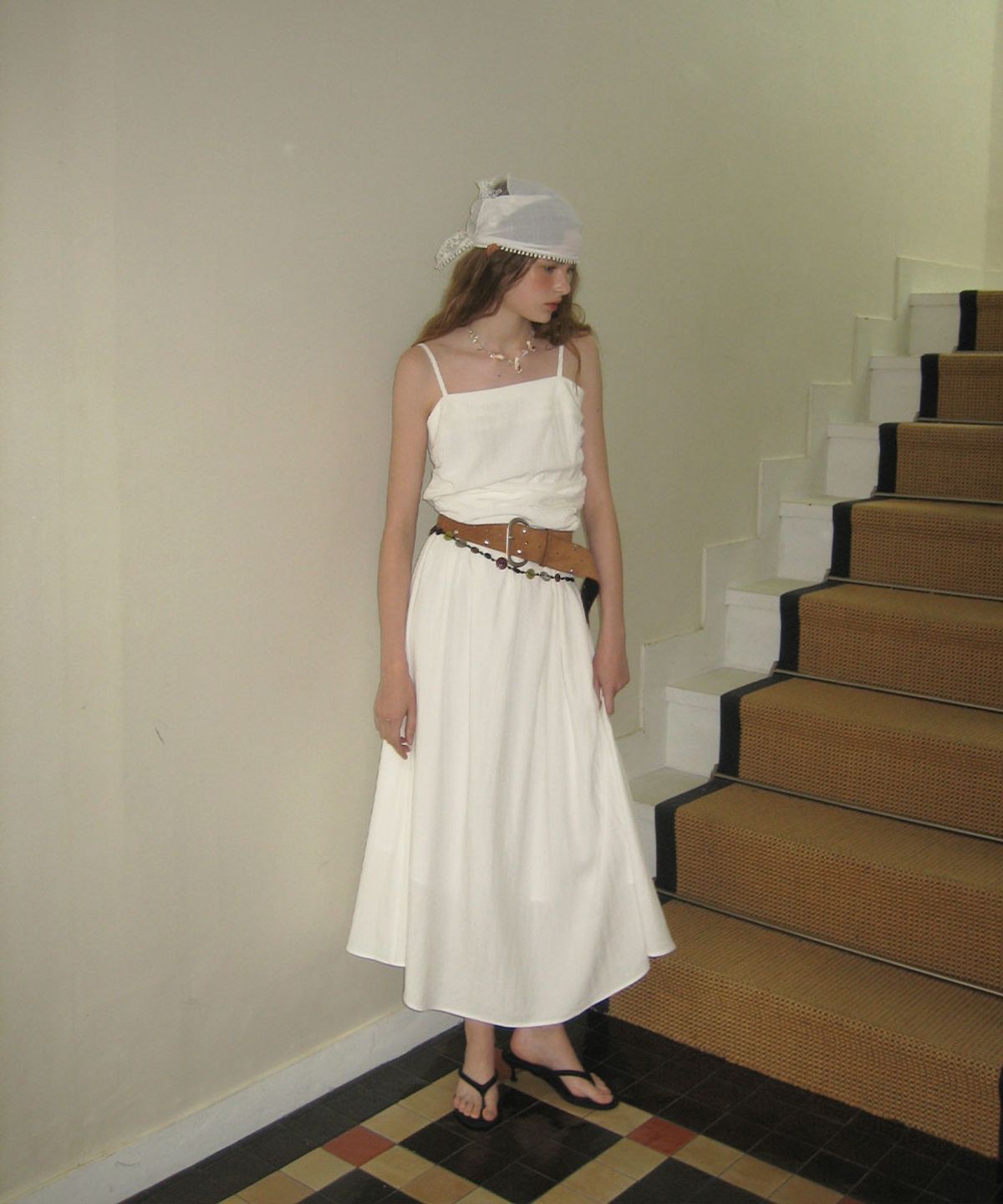 어패럴아카이브(APPAREL ARCHIVE) Sicily shirring dress - Ivory