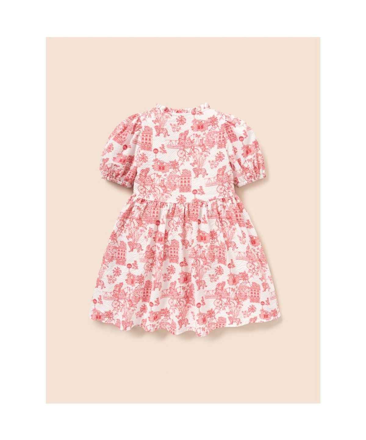 빈폴 키즈(BEANPOLE KIDS) [다리아송] 러블리 시어서커 원피스 & 헤어슈슈 세트 - 레드 (BI6471G906)
