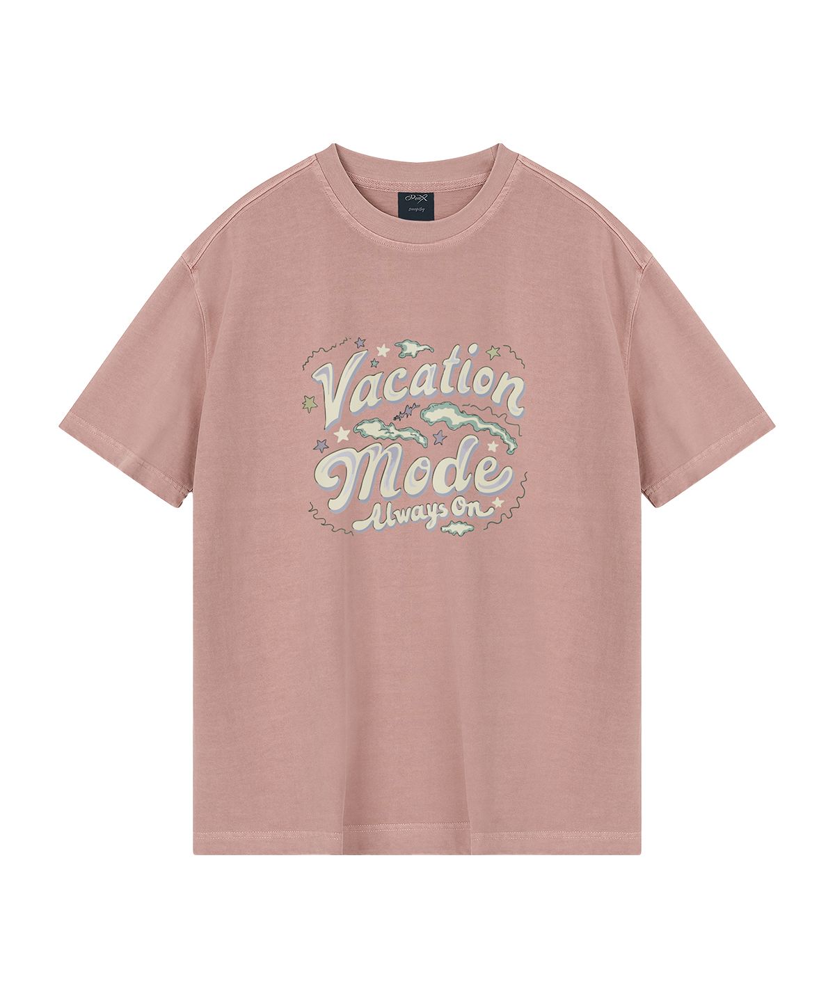 와일드락(WILDROCK) Vacation Mode 피그먼트 오버핏 반팔 티셔츠 (크롭 포함)