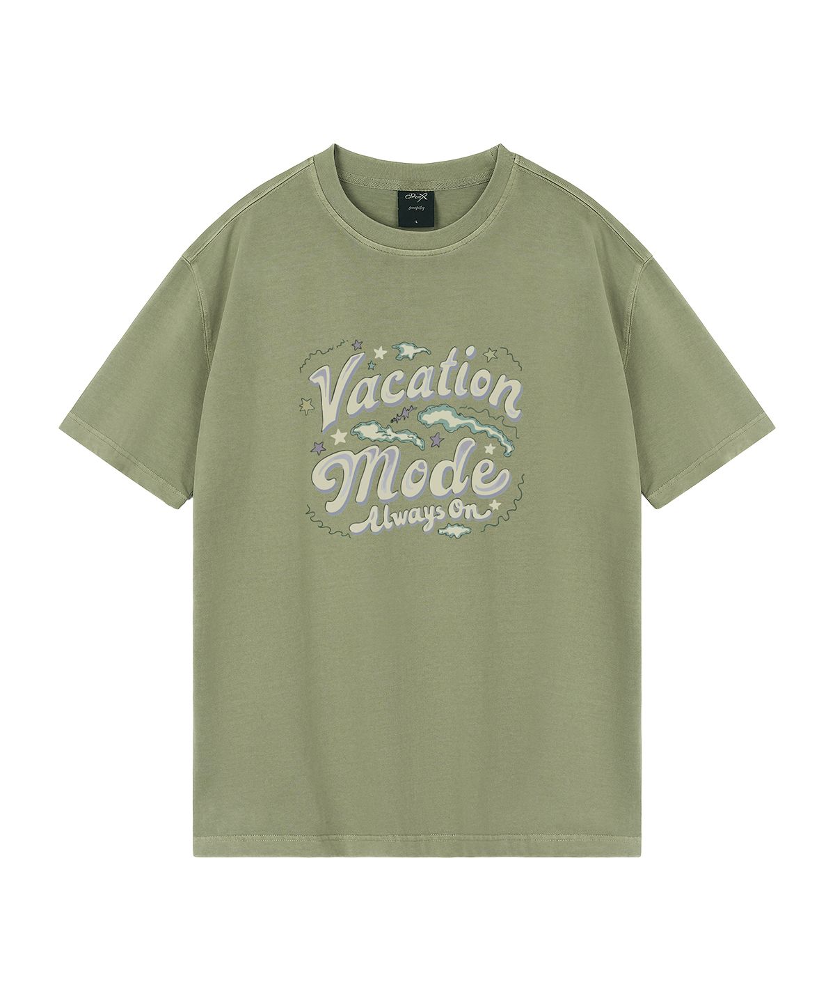 와일드락(WILDROCK) Vacation Mode 피그먼트 오버핏 반팔 티셔츠 (크롭 포함)