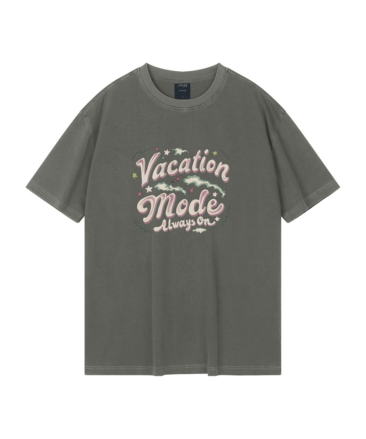 와일드락(WILDROCK) Vacation Mode 피그먼트 오버핏 반팔 티셔츠 (크롭 포함)
