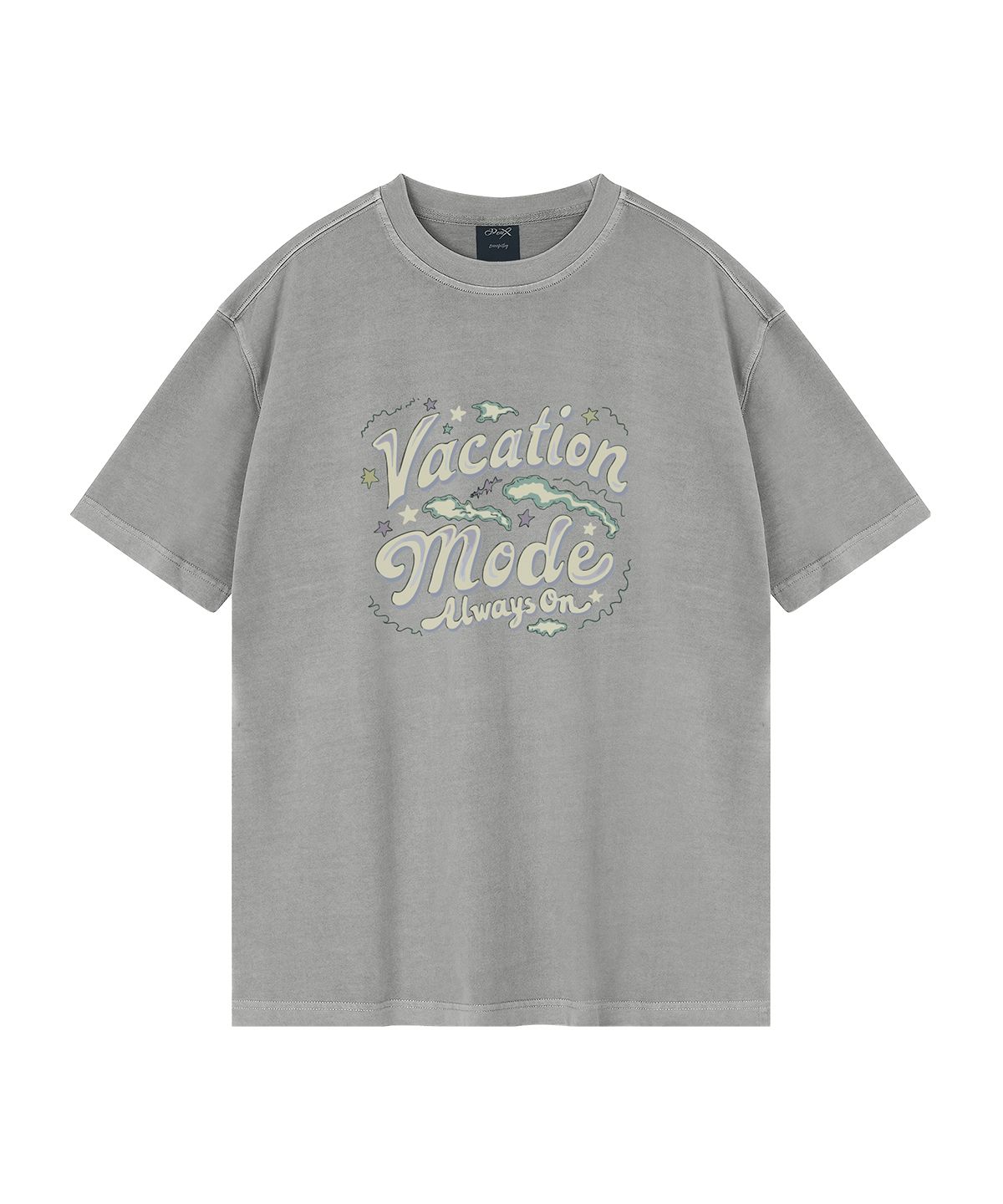 와일드락(WILDROCK) Vacation Mode 피그먼트 오버핏 반팔 티셔츠 (크롭 포함)