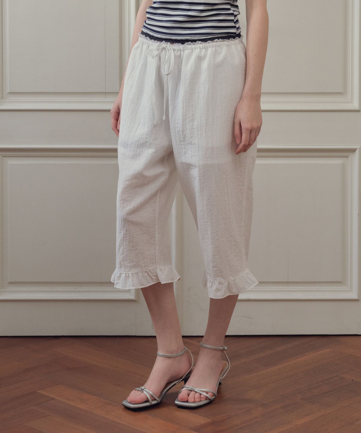 씨타(CITTA) Lace Point Frill Pants_CTB573(White)