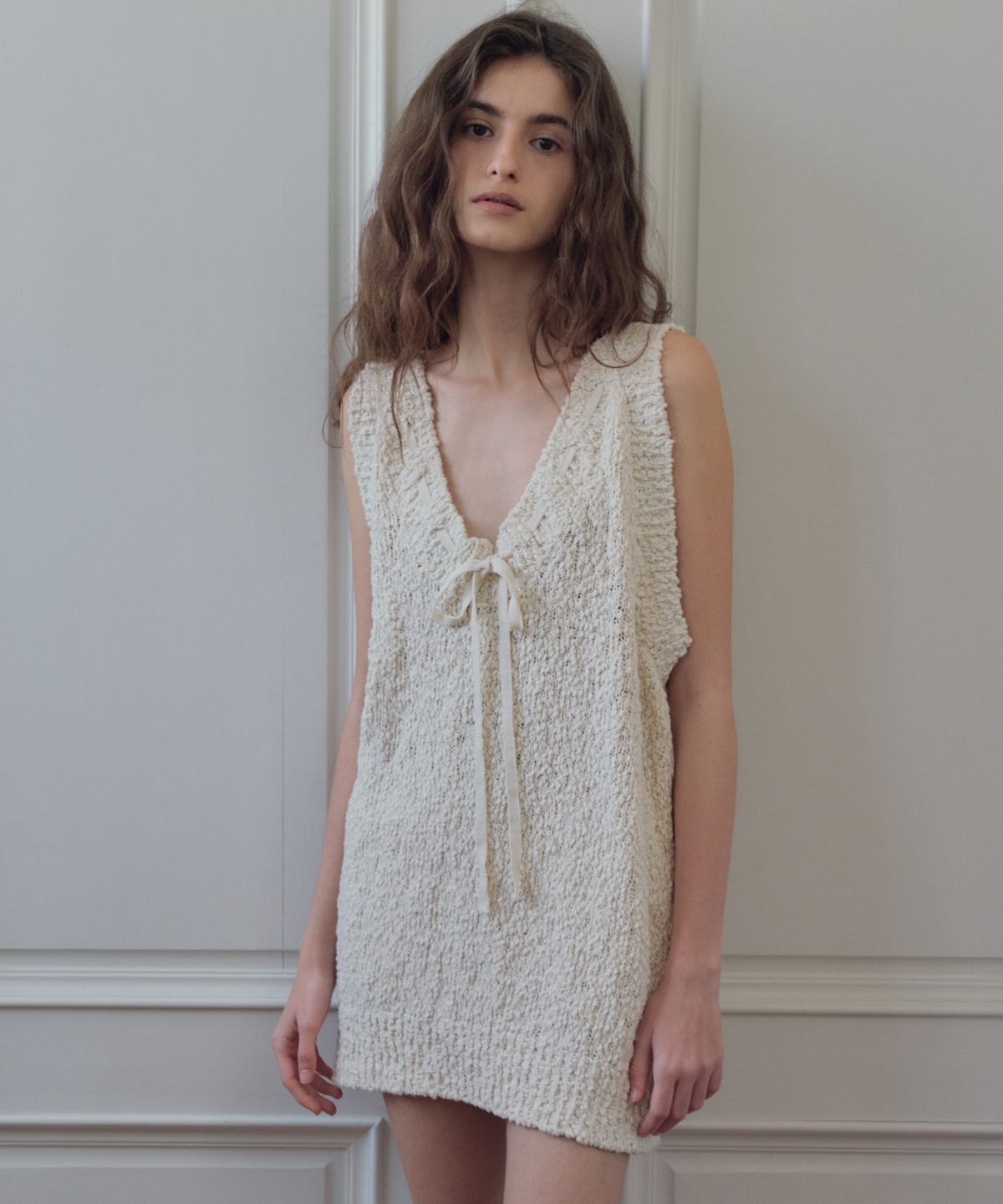 씨타(CITTA) Boucle V-Neck Knit One-piece_CTOP717(3color)