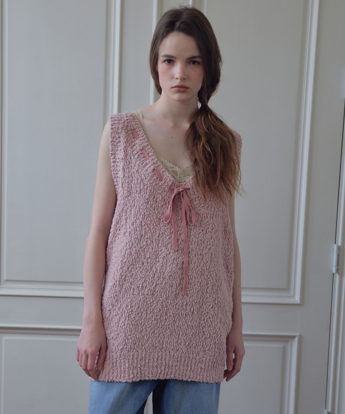 씨타(CITTA) Boucle V-Neck Knit One-piece_CTOP717(3color)
