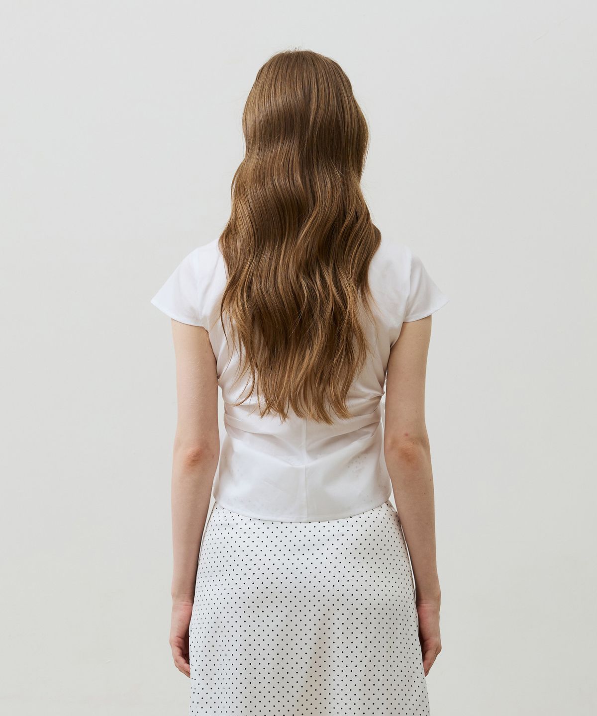 아리킴(ARIKIM) HALO WRAP CAP SLEEVE SHIRT / WHITE