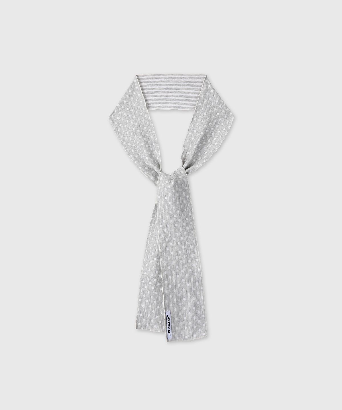 미유키(MIUKI) Dot Stripe Scarf (Melange Gray)