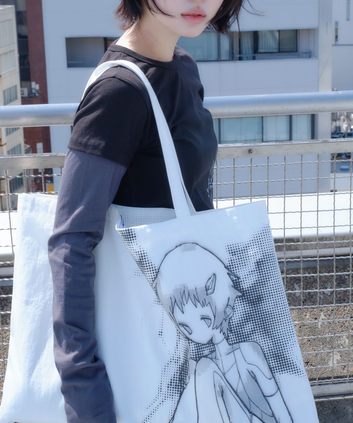 미유키(MIUKI) MIEL Graphic Cotton Bag (White)