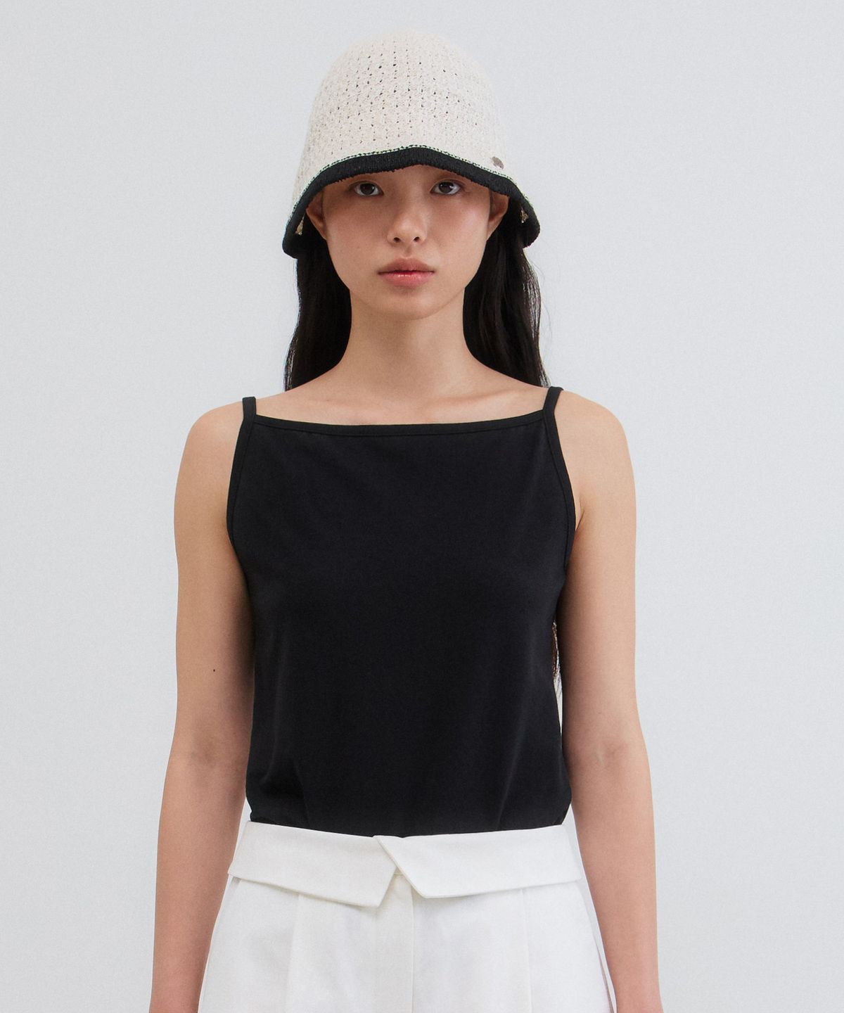 망고매니플리즈(MANGO MANY PLEASE) LAV COTTON SLEEVELESS_BLACK