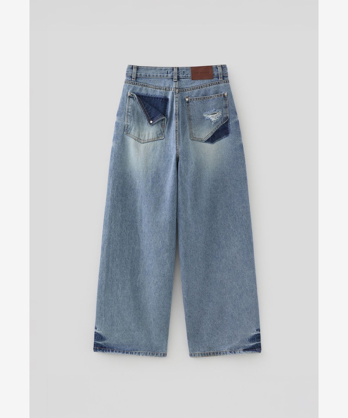 로우넬라인(LOW NELLINE) KYLE RIVET WIDE DENIM_MEDIUM BLUE