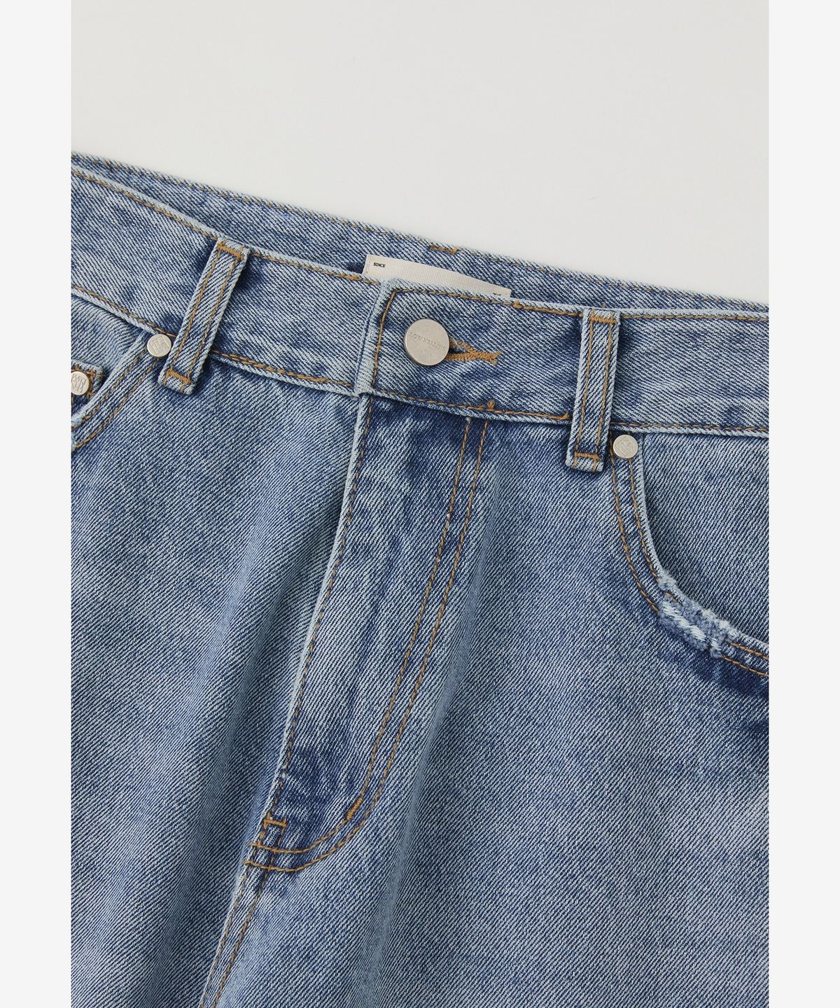 로우넬라인(LOW NELLINE) KYLE RIVET WIDE DENIM_MEDIUM BLUE