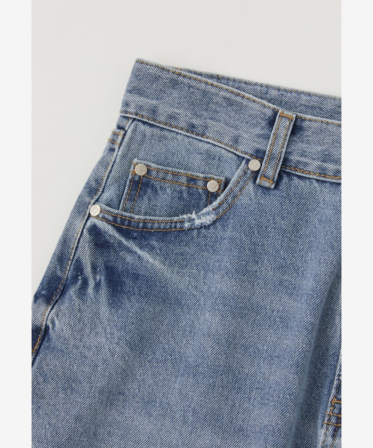 로우넬라인(LOW NELLINE) KYLE RIVET WIDE DENIM_MEDIUM BLUE