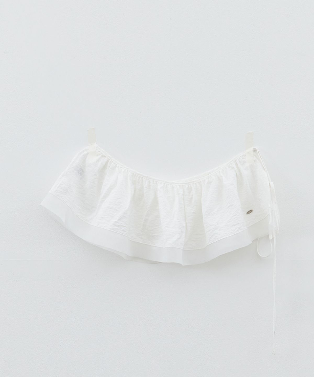 클루니(CLUNY) Sheer Frill Layered Wrap Skirt - white