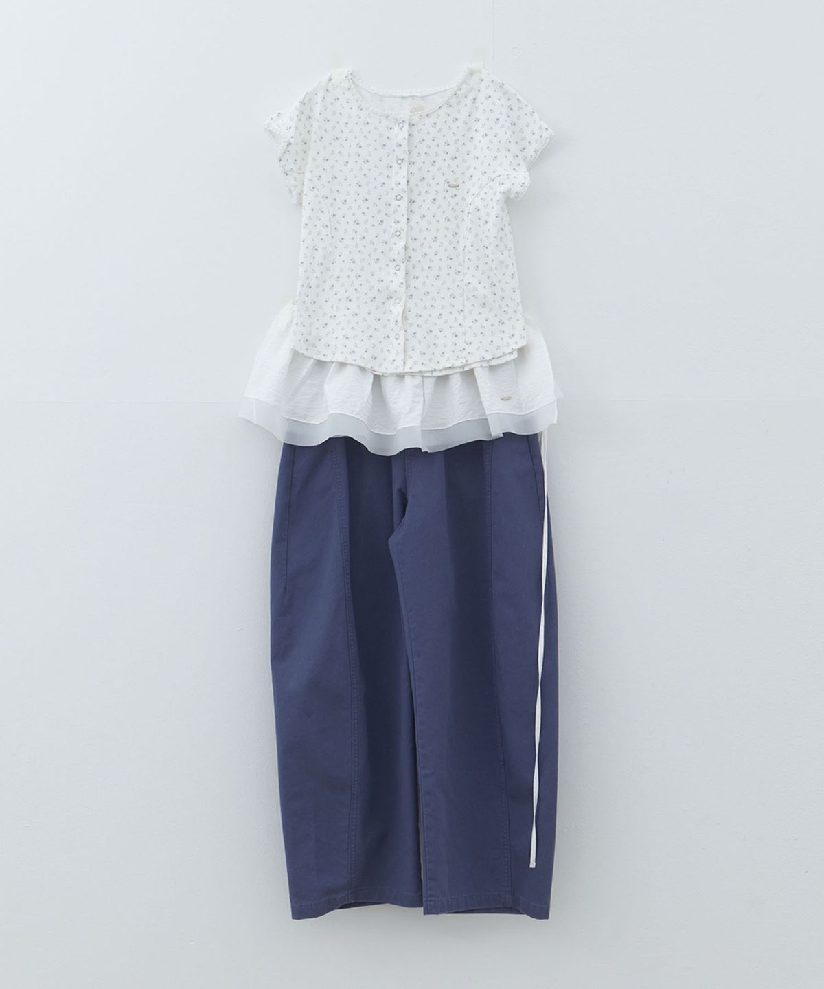 클루니(CLUNY) Sheer Frill Layered Wrap Skirt - white