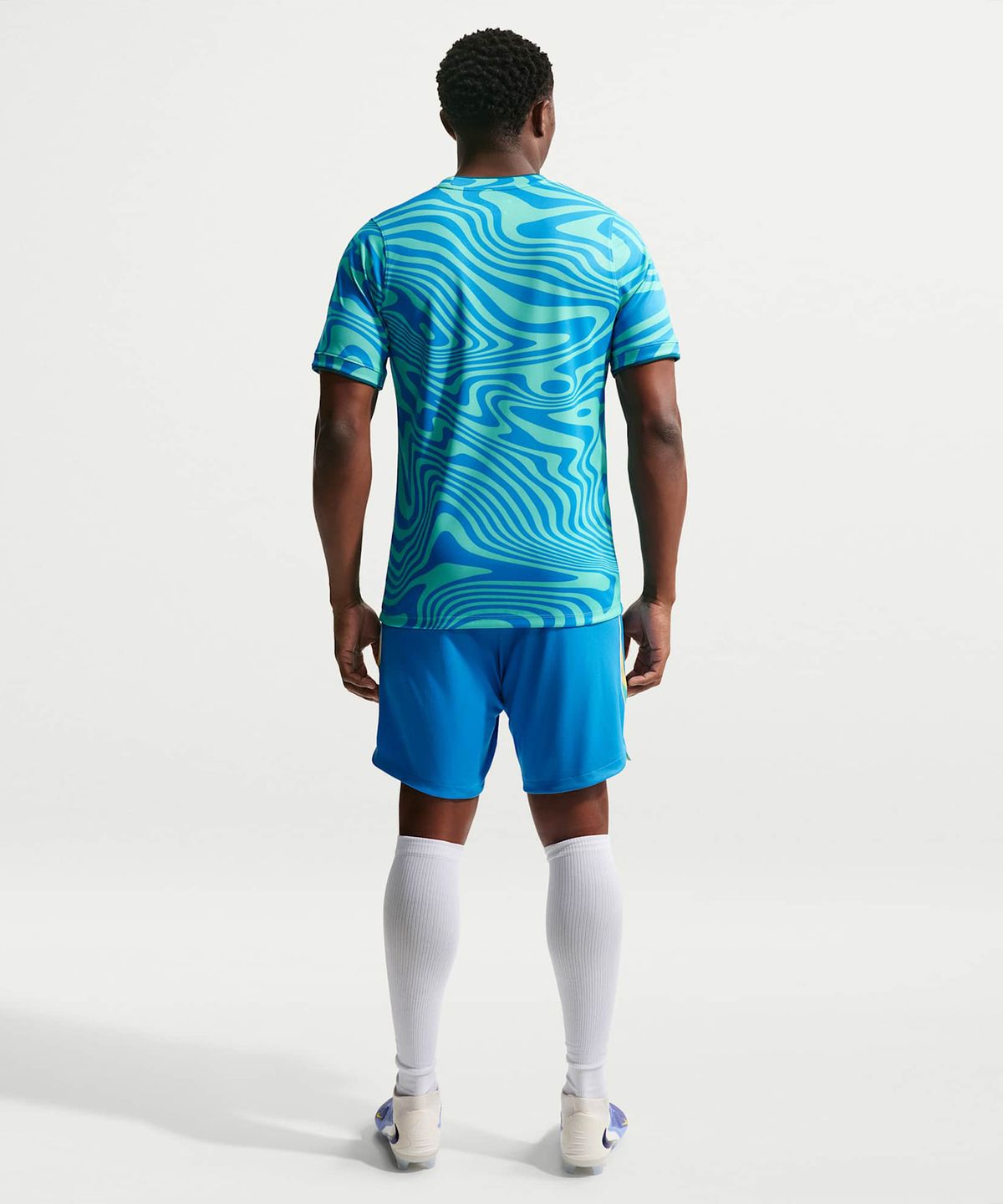 나이키(NIKE) 브라질 아카데미 프로 드라이 핏 축구 프리매치 반소매 탑 M - 라이트 멘타:라이트 포토 블루:카나리아 / IH1662-369