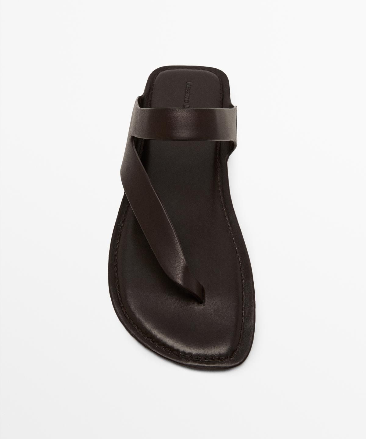 마시모두띠(MASSIMO DUTTI) 언밸런스 가죽 토 샌들