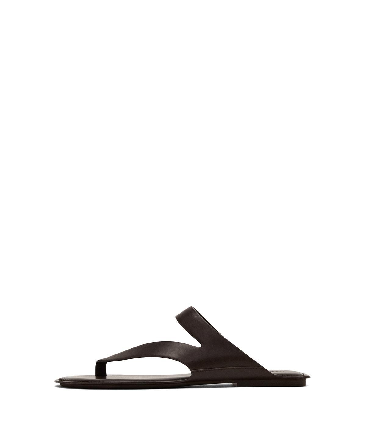 마시모두띠(MASSIMO DUTTI) 언밸런스 가죽 토 샌들