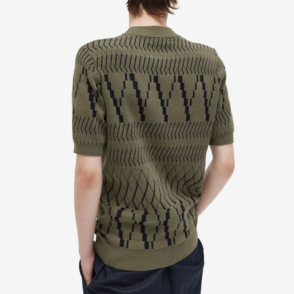 프레드페리(FRED PERRY) [Sharp] 아가일 패널 니트 티셔츠 (Q55) AFPM2315552-Q55