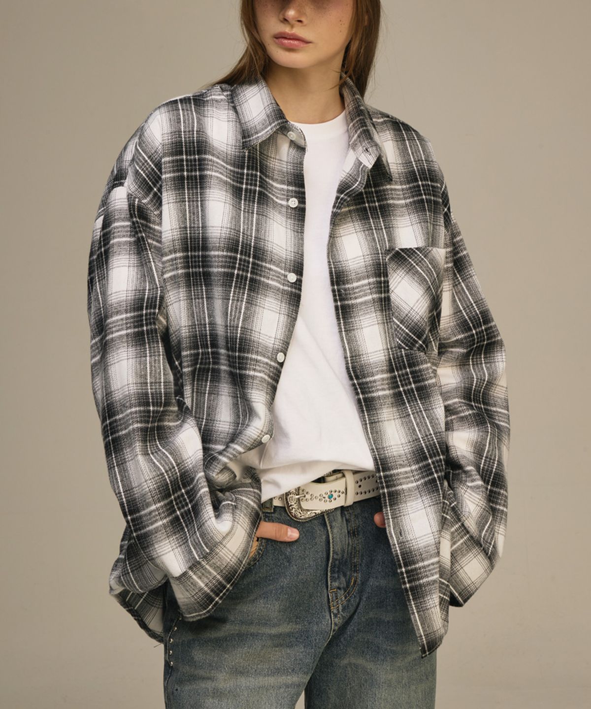 스터니(STUNYEE) Check Shirts Black