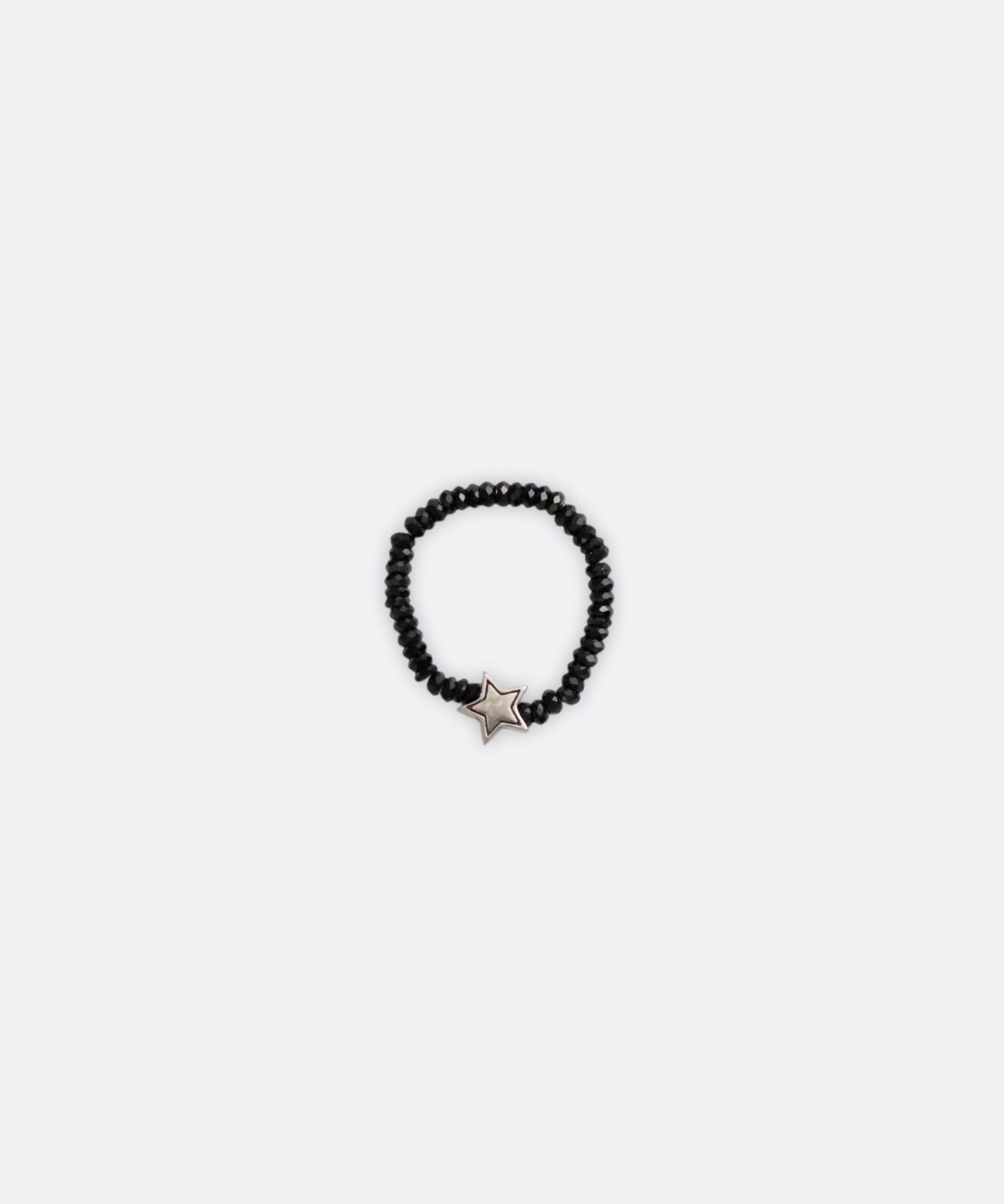 봉보(BONBEAU) Black spinel star charm beads Ring 925실버 스타 참 원석 블랙스피넬 비즈 반지