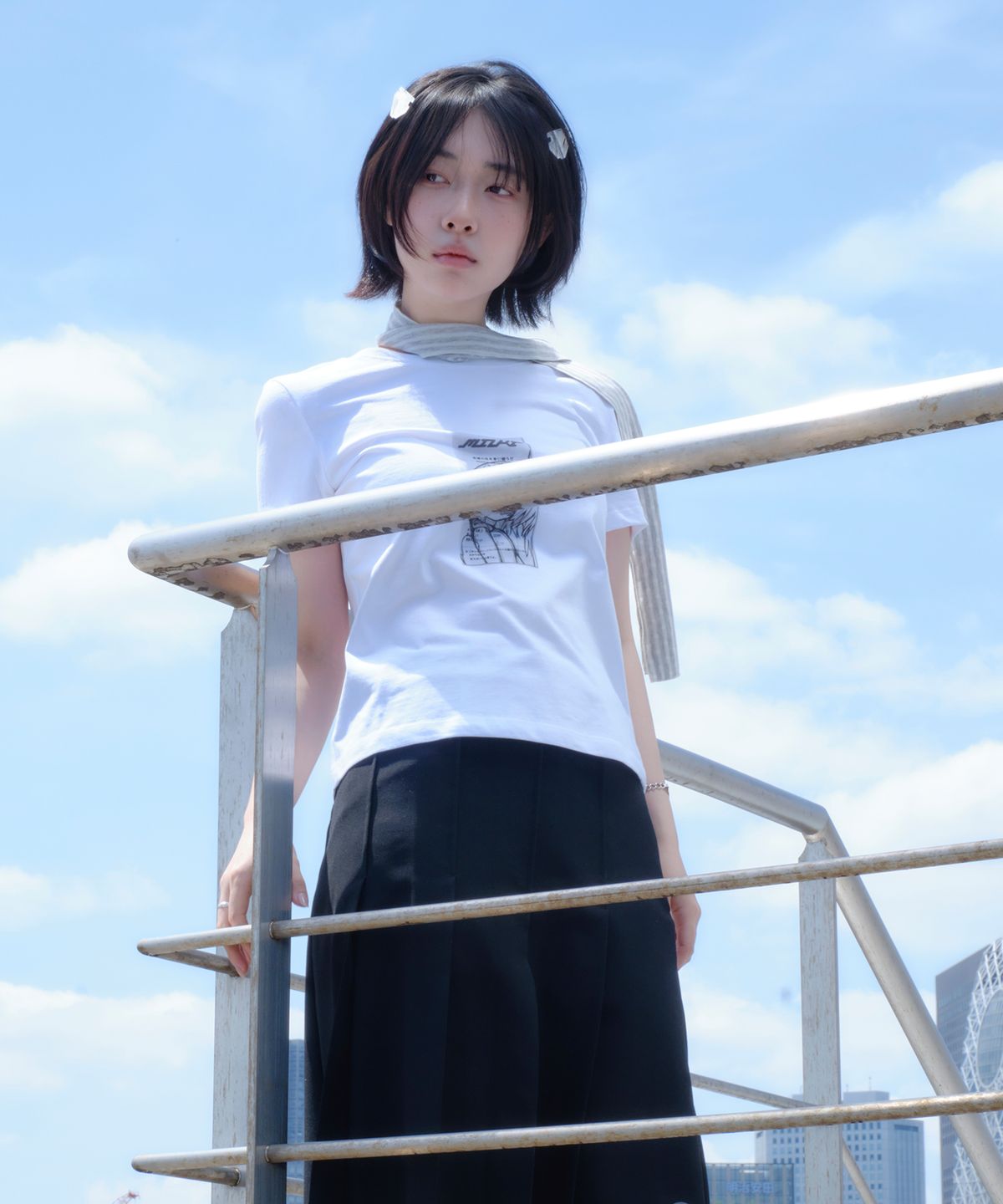 미유키(MIUKI) Reshiito Basic Tee (White / Slim)