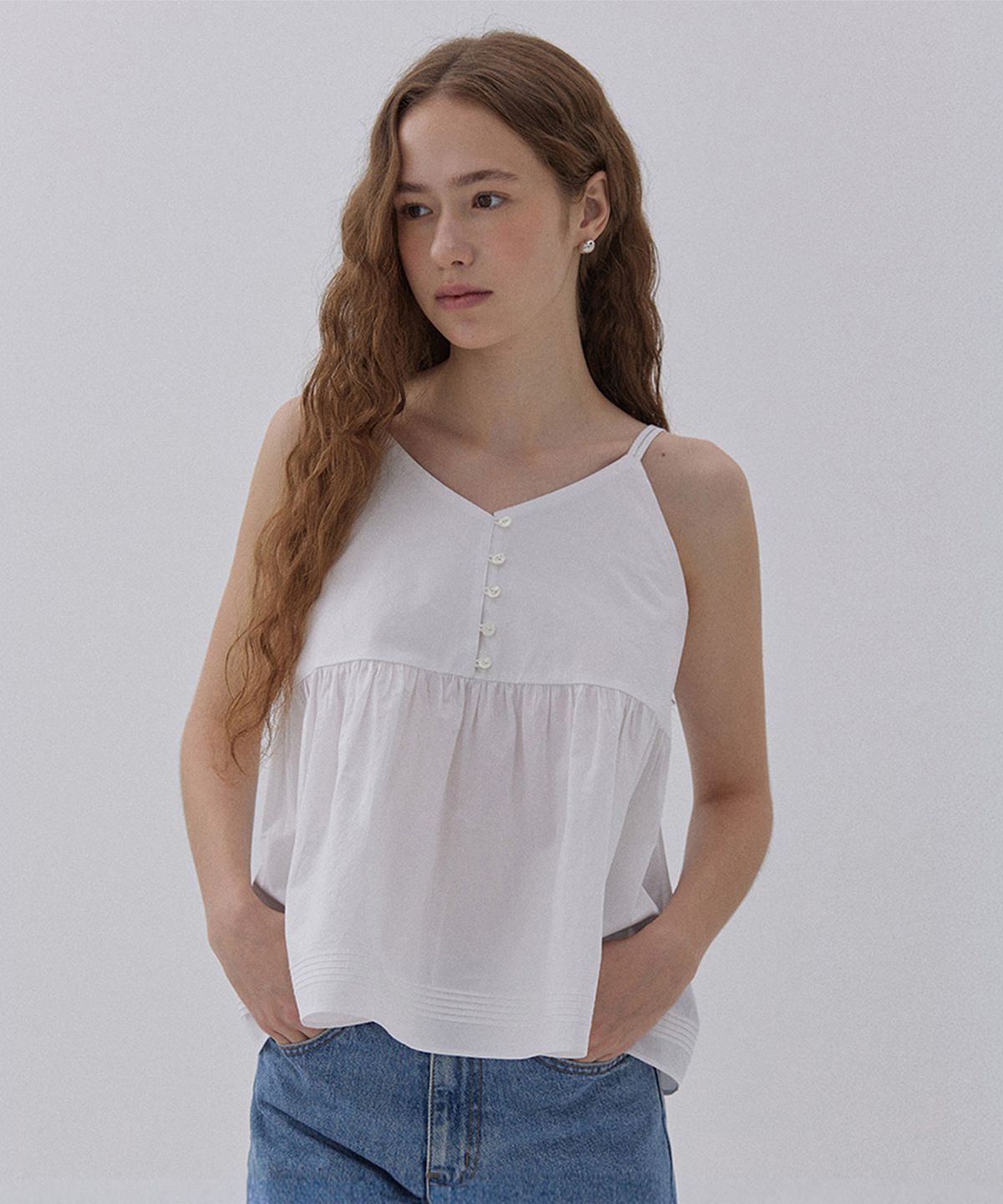 망고매니플리즈(MANGO MANY PLEASE) BUNNY SHIRRING SLEEVELESS