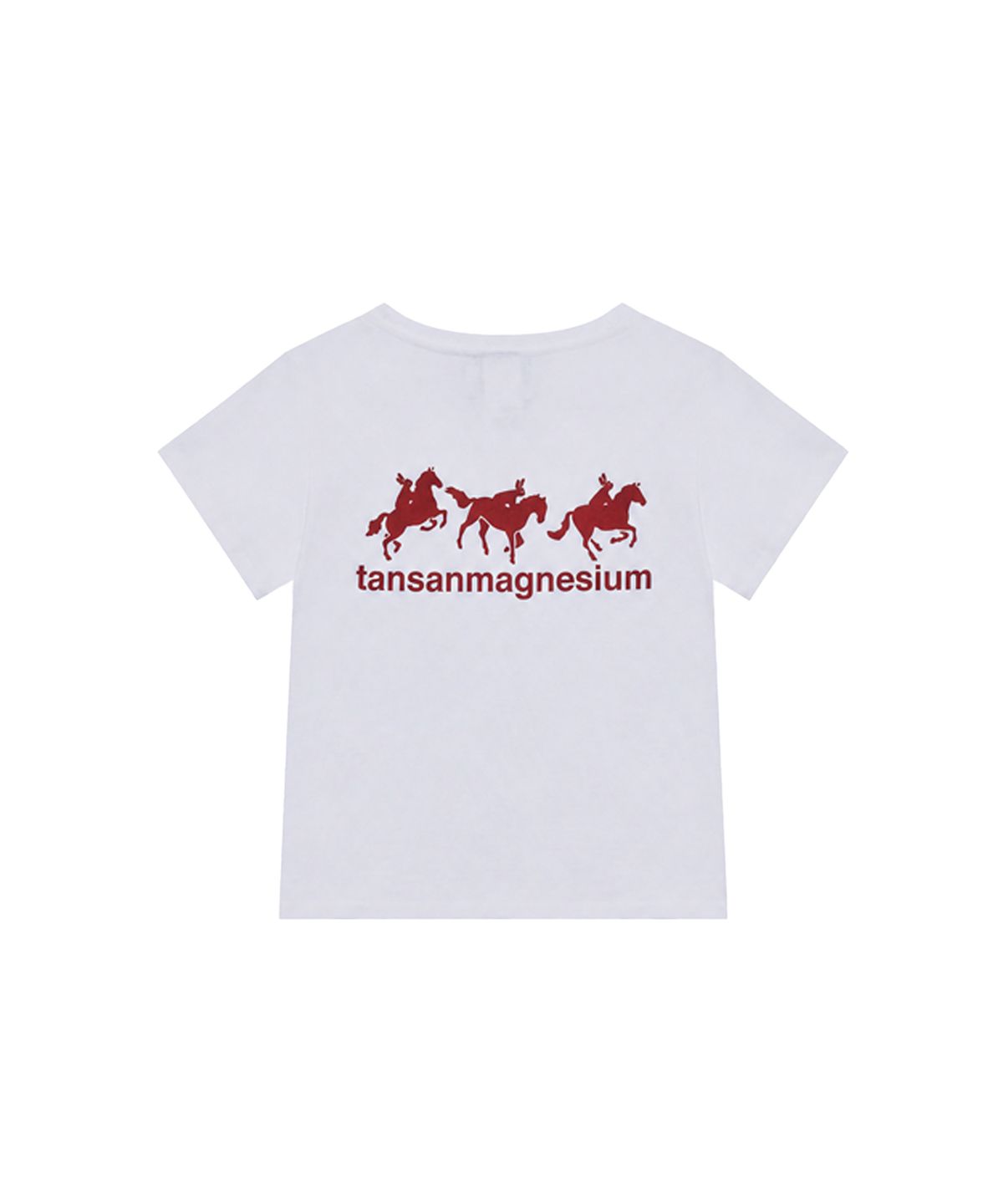 탄산마그네슘(TANSANMAGNESIUM) 홀스 래빗 티셔츠 (화이트/레드)
