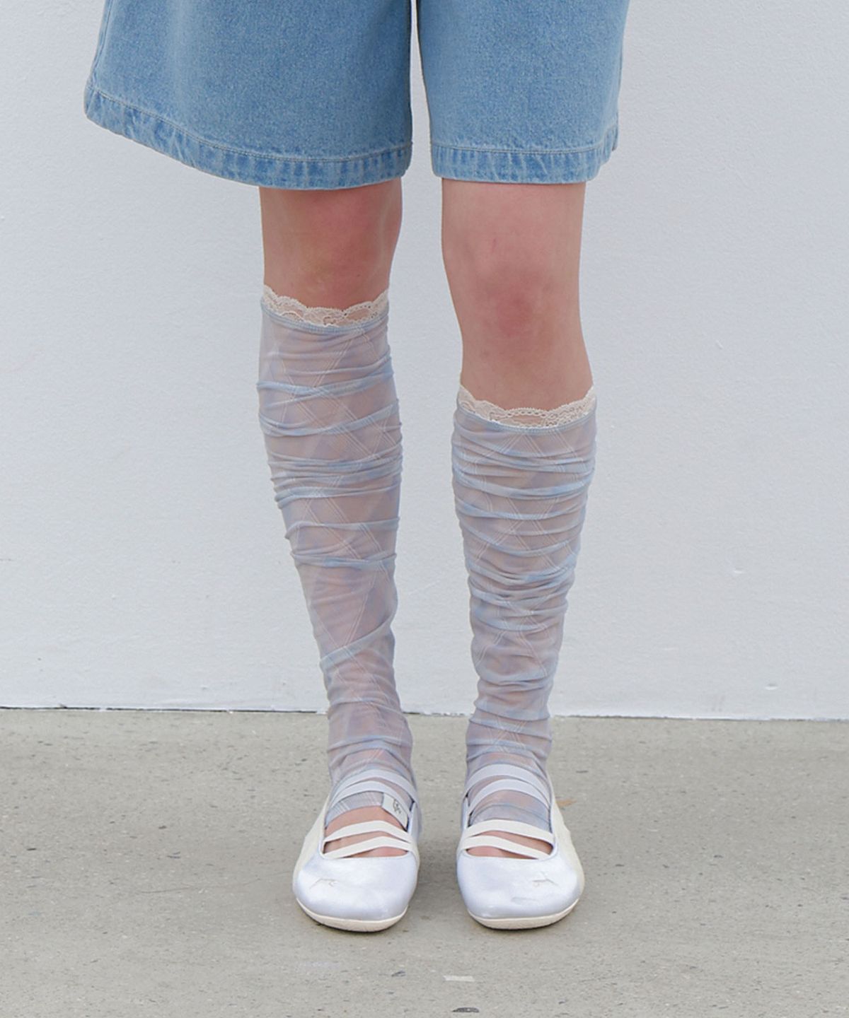클루니(CLUNY) Sheer Open-Toe Knee Warmer - (4color)