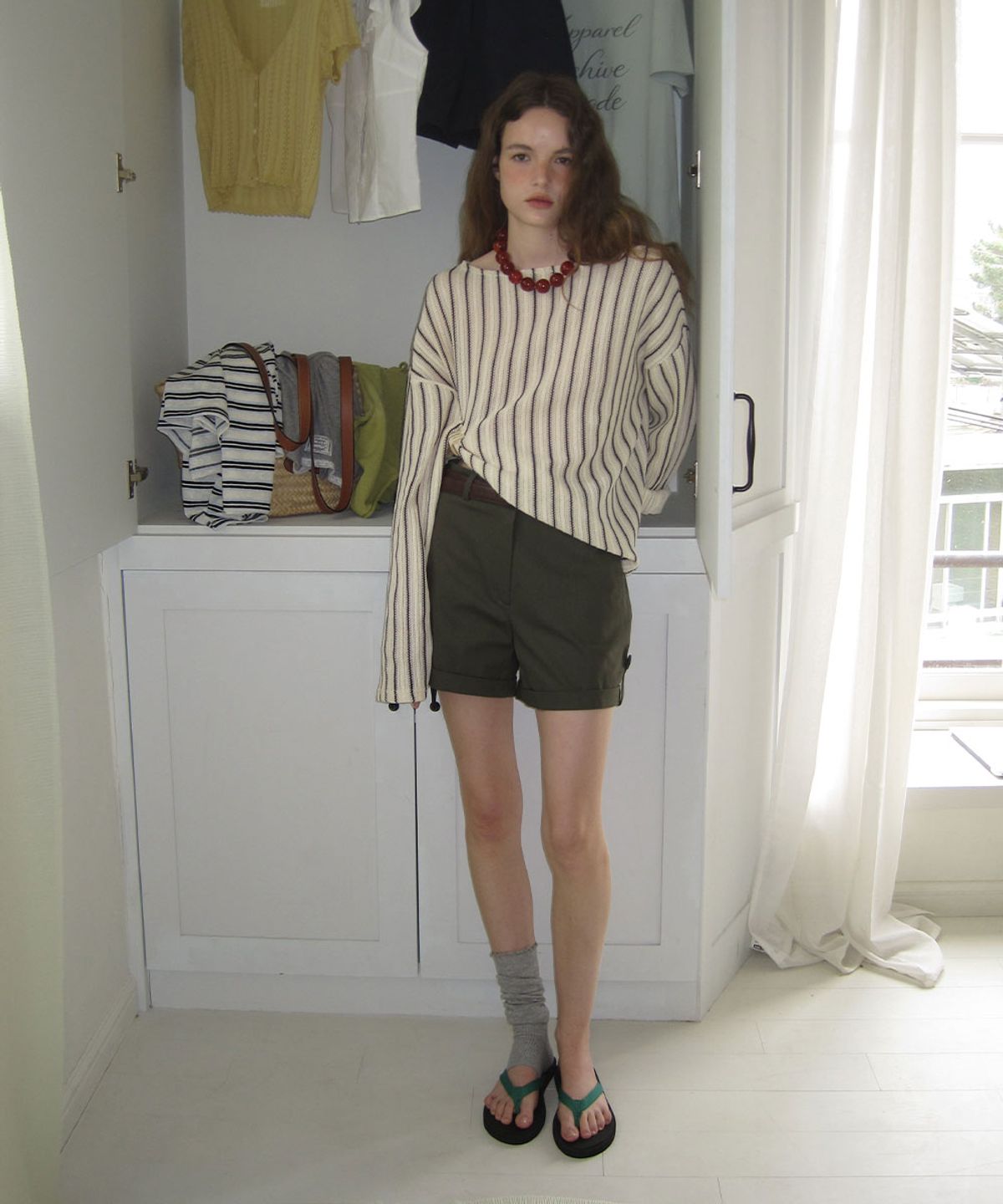 어패럴아카이브(APPAREL ARCHIVE) Have summer stripe knit - Ivory
