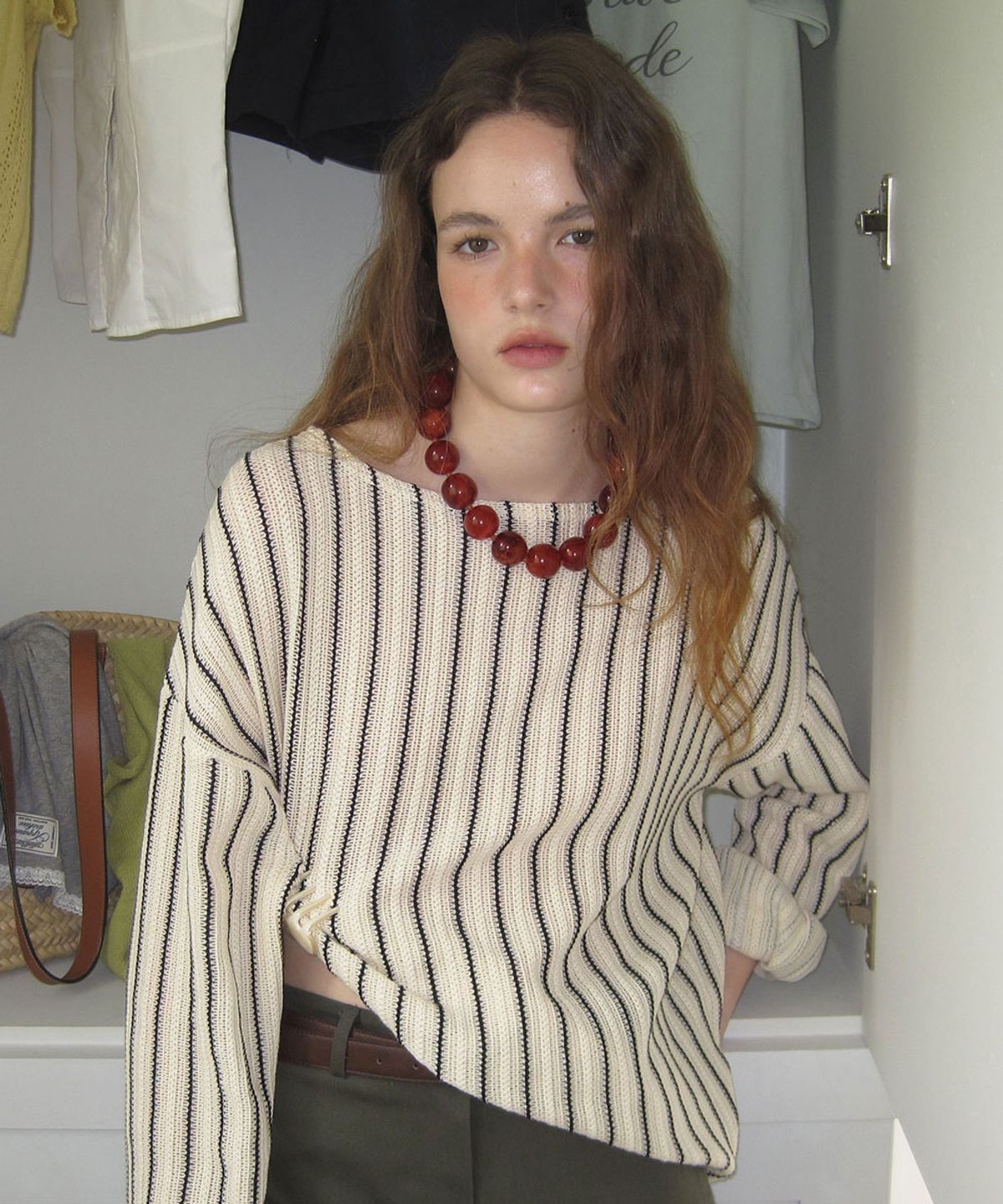 어패럴아카이브(APPAREL ARCHIVE) Have summer stripe knit - Ivory