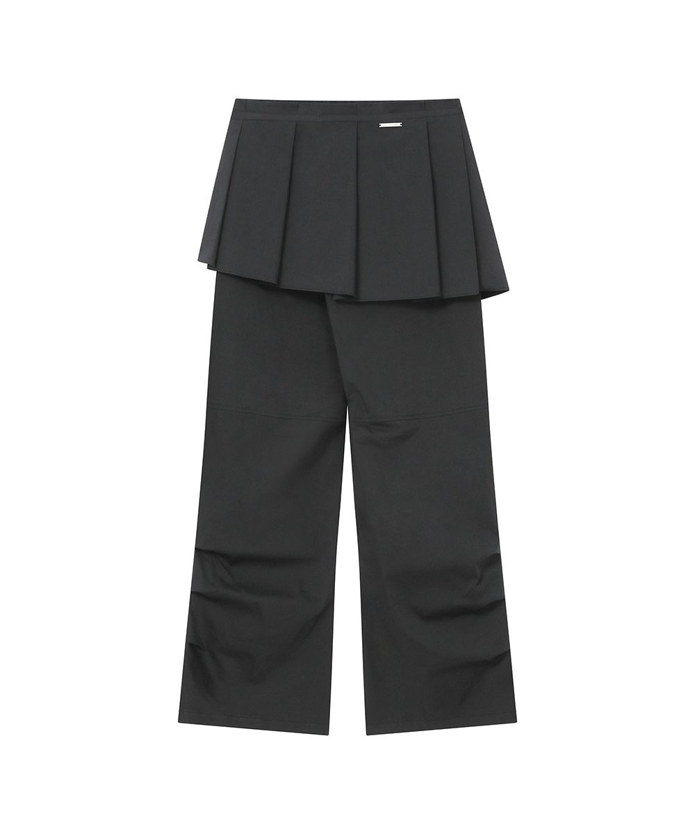 미세키서울(MISEKI SEOUL) Spiral pleats skirt pants SET CHARCOAL