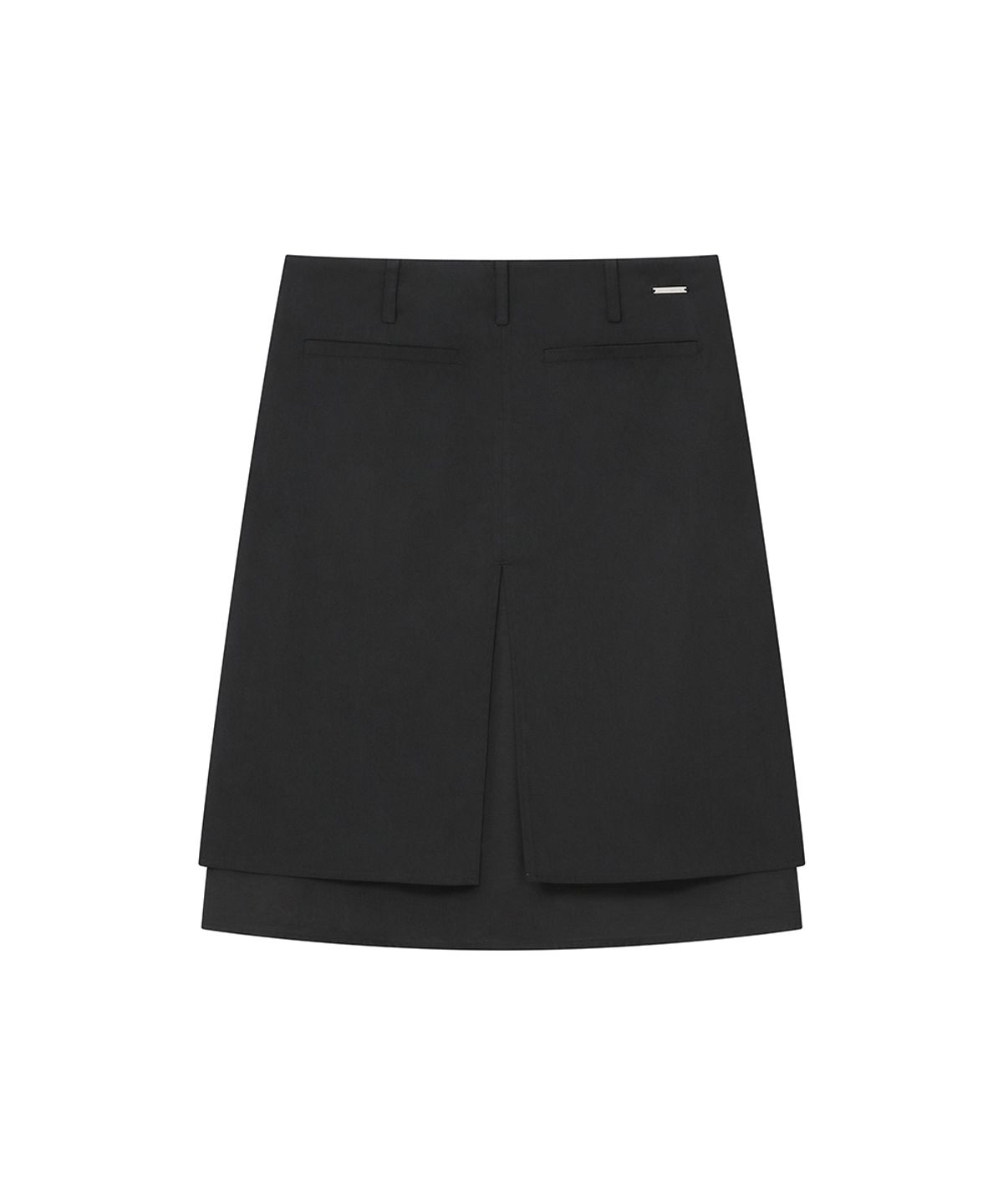 미세키서울(MISEKI SEOUL) Side sheer layered midi wrap skirt BLACK