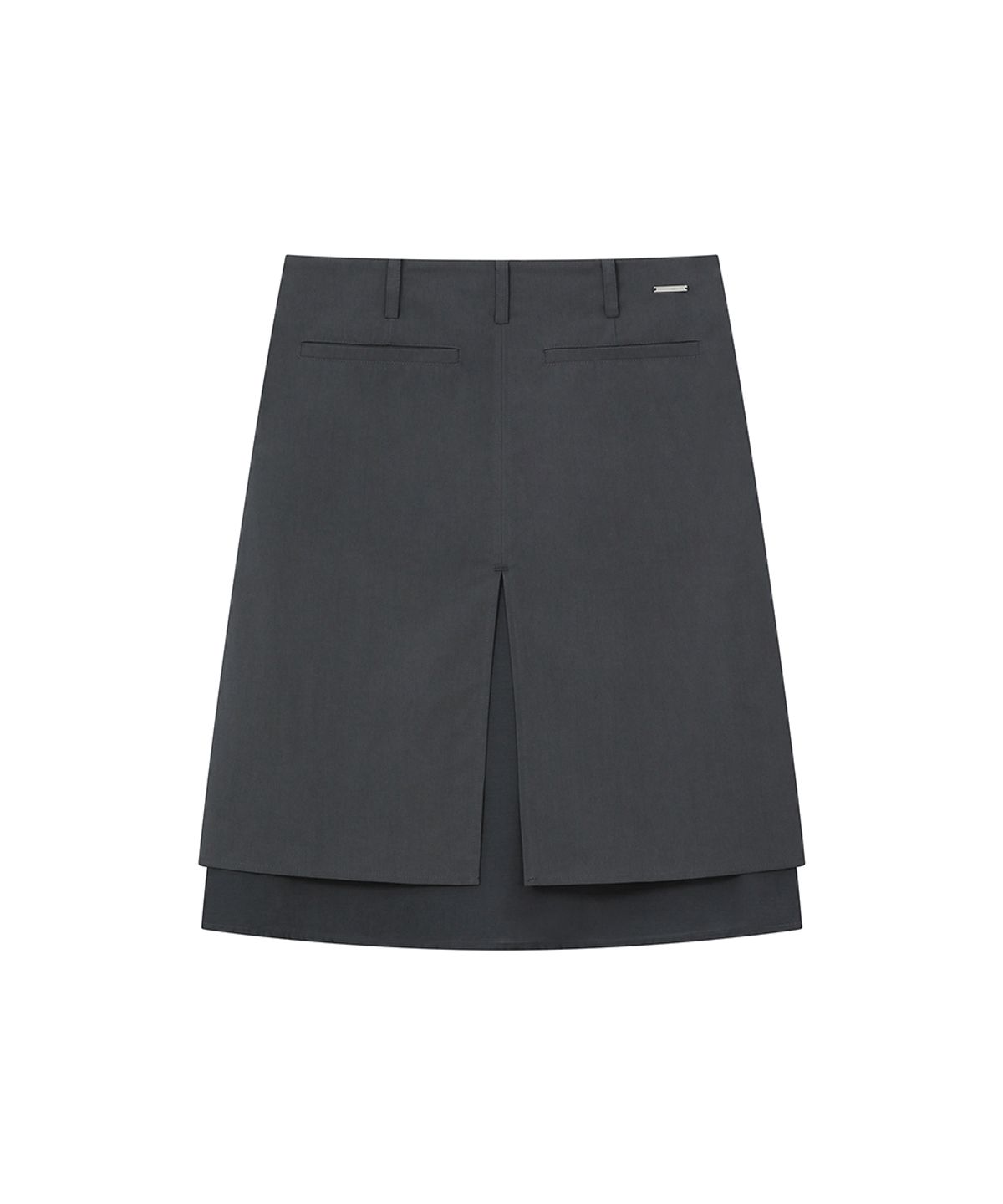 미세키서울(MISEKI SEOUL) Side sheer layered midi wrap skirt CHARCOAL