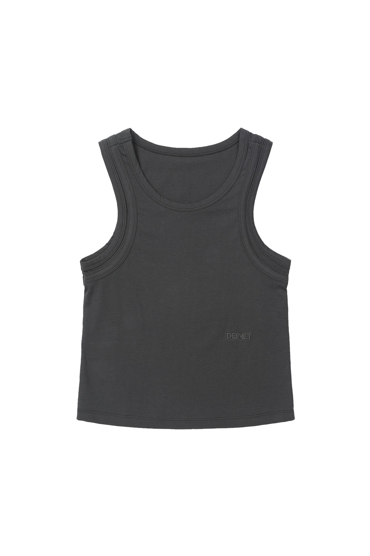 다이닛(DEINET) LAYERED SLEEVELESS IN CHARCOAL
