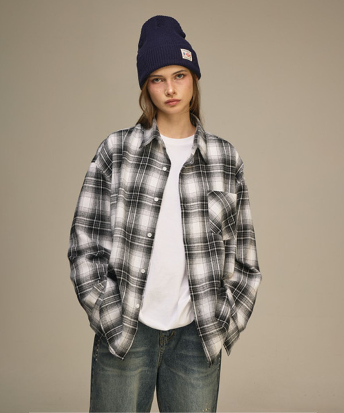스터니(STUNYEE) Label Beani Navy