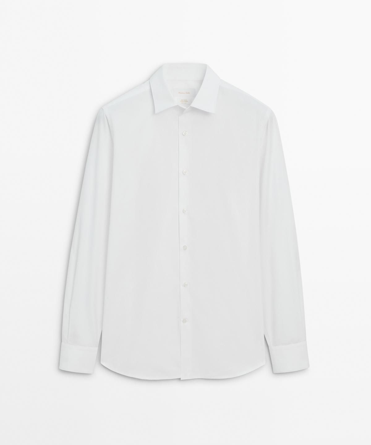 마시모두띠(MASSIMO DUTTI) 슬림핏 100% 코튼 포플린 셔츠